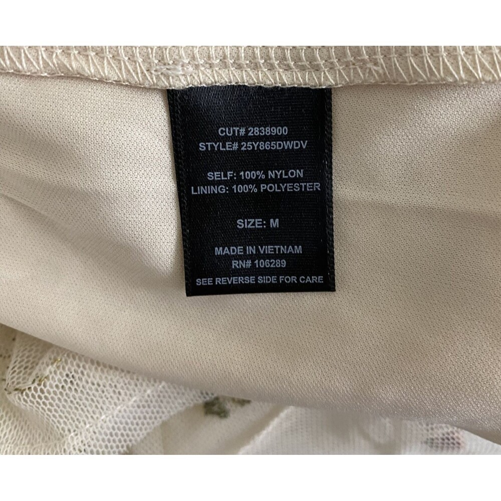Trixxi Women Mini Dress Sz M Ivory Floral Embroidered Spaghetti Strap Mesh NWT - Picture 8 of 13